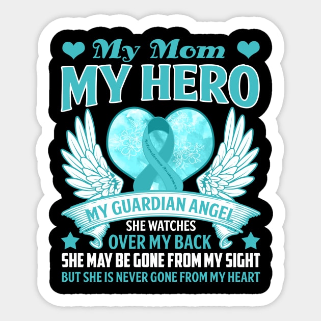 SCLERODERMA AWARENESS My Guardian Angel My Mom Shirt - Still Watches Over Me Gift Sticker by Paula Tomberlin